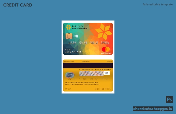 Beispielvorschau der Mastercard der Ethiopia Bank of Abyssinia